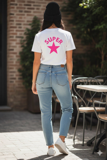 FRANK - T-shirt Donna in Maglia – Fit Morbido G1015 - SUPERSTARS SHOP